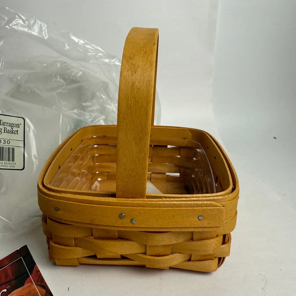 Longaberger Classic Tarragon Booking Basket 11830‎ with Plastic Protector Liner